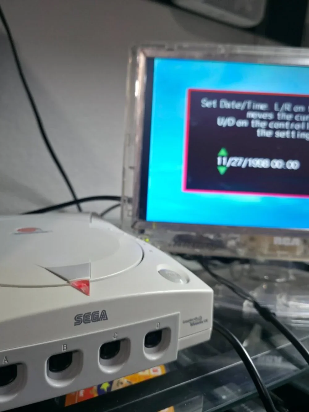 Sega Dreamcast with Controller, Memory Card and Soul Calibur